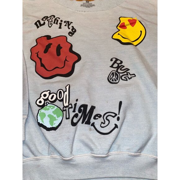 Vintage Smiley Graphic Sweatshirt - Size M - Nothing But Good Times Design - Picture 3 of 4